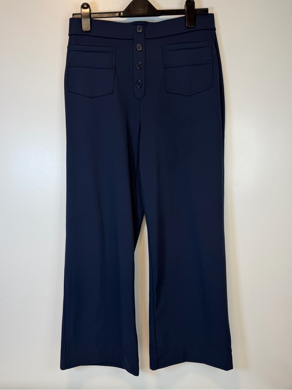 HALARA Day Stretch High Waisted Navy Pull On Wide Leg Pants Women’s Large Petite